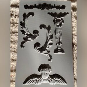 IOD Silicone Mould with Scrolls and Cherub Motifs